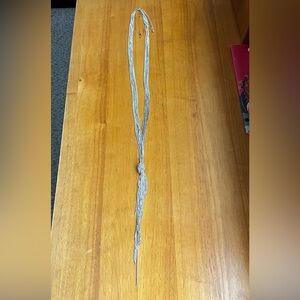 Long 24” Silver Tone Knot Necklace